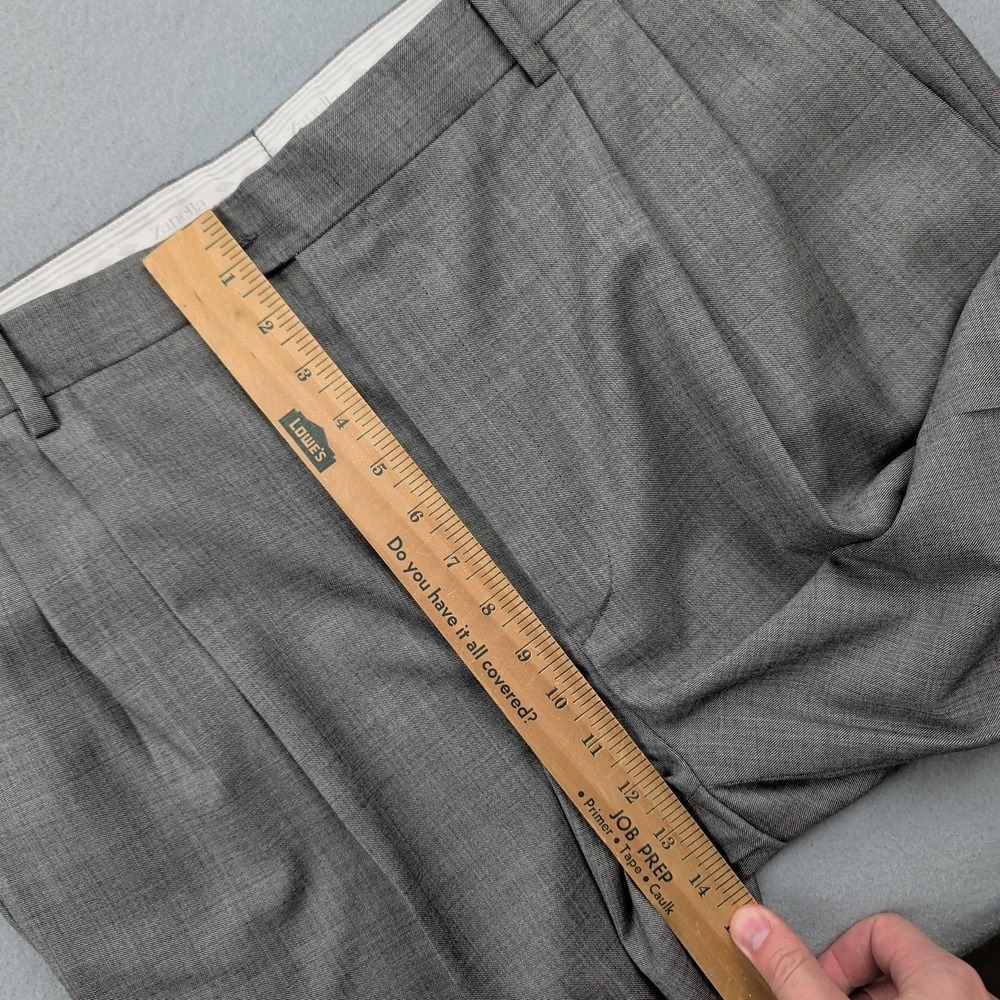 Zanella Dress Pants‎ Mens 40 Gray Bennett Wool Pleated Front Vitale Barberis - Picture 8 of 13